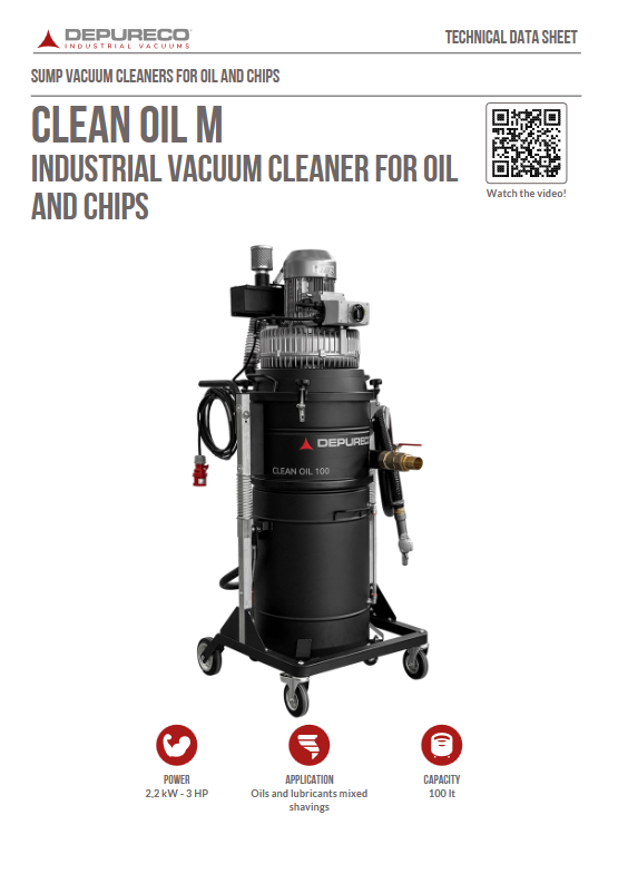 CLEAN OIL Industrial Vacuum Cleaner For Oil And Chips 